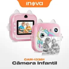 Inova Câmera de Brinquedo Infantil Impressão Instantânea Música Jogos Foto e Vídeo Presente