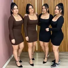 Kit 4 Vestidos Femininos em Malha Canelada Ajuste Anatômico Conforto Premium Visual Atual para Uso Diário