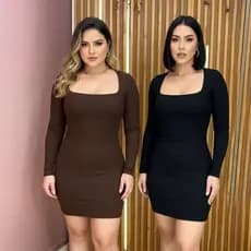 Kit 2 Vestidos Femininos Canelados Modelagem Ajustada Caimento Perfeito Confortáveis Versáteis para Looks Casuais Modern