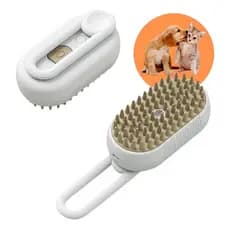 Escova Pet A Vapor 3 Em 1 Removedor Pelos Para Gatos E Cães Cor Branco/champagne