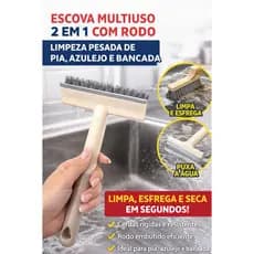 Escova Multiuso 2 em 1 com Rodo | Limpa, Esfrega e Seca Pia e Cozinha