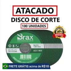 Kit Disco de Corte Aço Inox Metal e Ferro Corte Fino 115 x 1,0 x 22,23