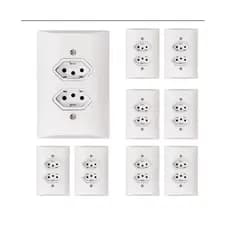 Kit 5 Elétrico Sortido Econômico | Tomadas, Interruptores e Espelhos Variados