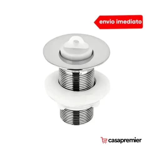 Válvula Ralo Pia Em Metal Cromado 7/8" Polegada Para Lavatório Banheiro Ou Lavabo Luxo Casa Premier