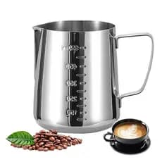 Cremeira Espumadora de Leite Pitcher Barista Jarra Leiteira Inox 350/550ml Latte Art Cafeteria Café