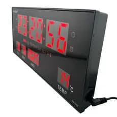 Relógio De Parede Led Vidro Digital 36CM Hora Data Semana Temperatura 6 despertadores