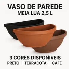 Vaso de Parede 2,5L Meia Lua | Arandela para Jardim Vertical Plantas e Flores