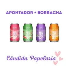 Apontador com Depósito e Borracha Formato de Latinha