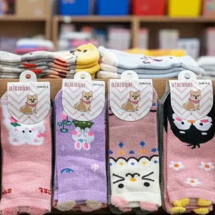 Kit 12 Pares Meia Infantil Antialérgica Feminina Animal Algodão Confortável
