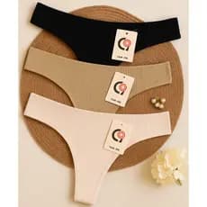 Kit 2/4/6 Calcinhas Fio Dental Canelada Importada Tanga Cintura Alta Pala Dupla