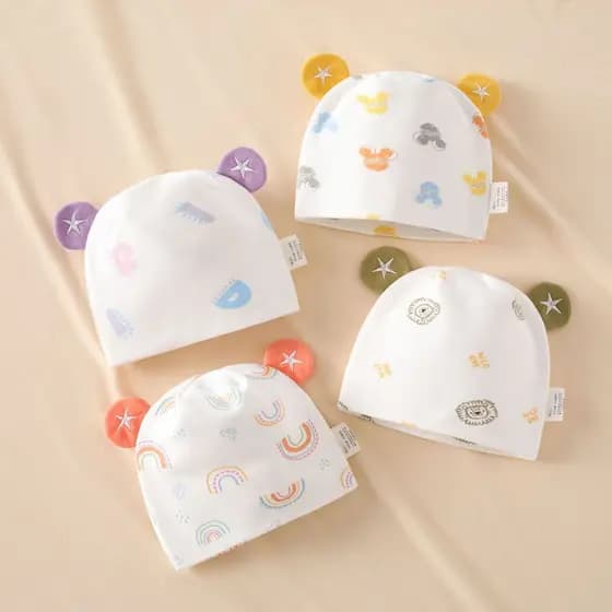 Anyang roupas infantis 0-3 meses chapéu de bebê recém-nascido primavera outono estilo puro algodão masculino feminino be