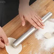 [SSPS] Rolo de massa de aço inoxidável, utensílio de cozinha, usado para assar massas, pizza, macarrão, bolinhos e prepa