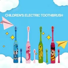 Escova de dentes elétrica infantil, equipada com duas cabeças de escova, totalmente automática e ultrassônica.
