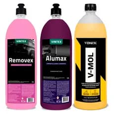 Kit Alumax E Removex Desingraxante Automovel + V-mol Vonixx
