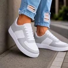 Tênis Casual Masculino Feminino Lindo Leve Macio Confortável Branco Cinza Streetwear