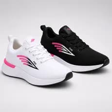 Kit 2 Pares Tênis Feminino Corrida Confortável Esportivo Leve e Macio Academia Caminhada