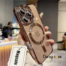 Capa Magnética com Textura CD para iPhone 11/12/13/14/15/16 Pro Max, 7/8 Plus