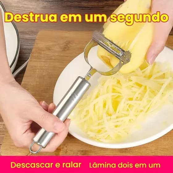 Descascador INOX Legumes Frutas Dupla Lâmina Móvel 2 Em 1/Descascador De Legumes Verduras Frutas promoção