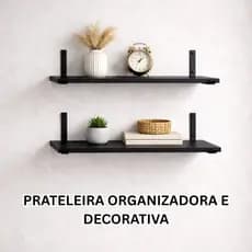 Kit 2 Prateleira Industrial Decorativa com Mão Francesa Invertida Nicho Decoração Casa