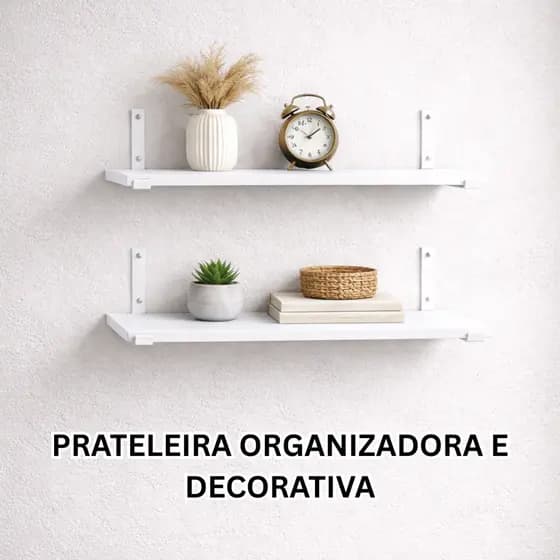 Kit 2 Prateleira Industrial Decorativa com Mão Francesa Invertida Nicho Decoração Casa