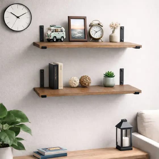 Kit 2 Prateleira Industrial Decorativa com Mão Francesa Invertida Nicho Decoração Casa