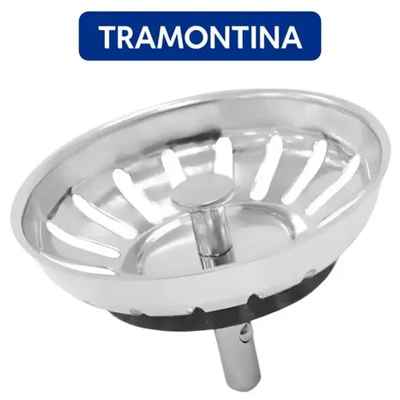 Peneira Tampa Veda Válvula Tramontina 4 1/2 Cestinho Inox
