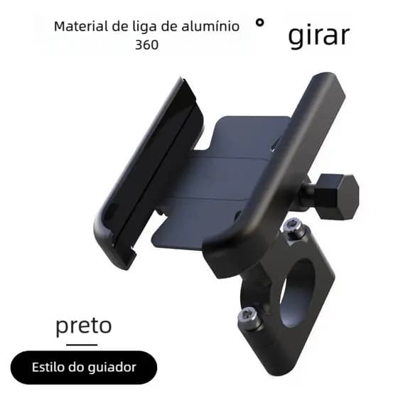 Suporte de Celular Moto/Bicicleta 20-30mm - Liga de Alumínio, Celular/GPS 4-7"