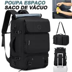 Grande Capacidade Mochila de Viagem Impermeável Compressão a Vácuo para Notebook com Compartimento para Calçados Unissex