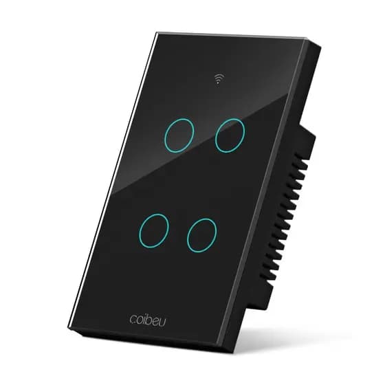 nterruptor Inteligente Touch Zigbee 4 Botões Design Moderno Controle por Voz e APP WK-ZB404