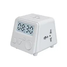 Novo multifuncional cabo de extensão socket com alarme cronometro 2 sockets 3USB conector criativo