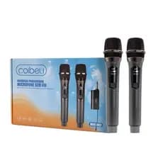 2 Microfones Sem Fio Duplo Profissional Dinâmico Recarregável Uhf para Karaokê Plug Play 14h Longa Duração Receptor P10