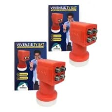 Kit Com 02 Lnb Quadruplo Full Hd Banda Ku Universal Lnbf 4k