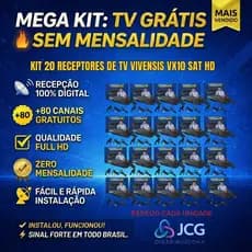 KIT 20 RECEPTORES DE TV VIVENSIS VX10 SAT HD BARATO PARA ATACADO - NOVA PARABÓLICA + BRINDE