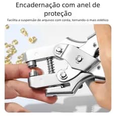 Alicate aplicar ilhós 2 em 1 profissional fura e aplica + 100 ilhoses