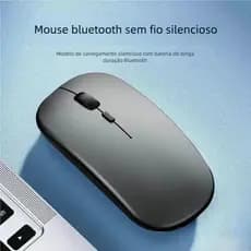Mouse Sem Fio Wireless - Bateria Interna Recarregável, LED RGB para Home Office