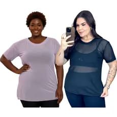 Blusa de academia treino de tule camisa transparente