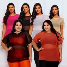 KIT 02 BLUSAS FEMININA PLUS SIZE DE TULE ACADEMIA TREINO