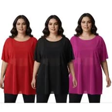 Blusa Feminina Tule Academia com Tecido Leve e Transparente