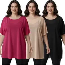 Kit 02 ou 1 Blusa Feminina Plus Size de Tule Academia Treino Respiravél Transparência Feminino