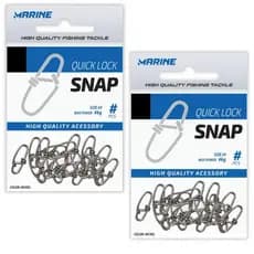 Kit Snap Reforçado Quick Lock Marine Sport Presilha de Pesca Isca Artificial Tucunaré Robalo Traíra