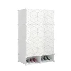 Guarda-Roupa Modular Plástico Grande   Cabideiro, Sapateira, Porta Transparente