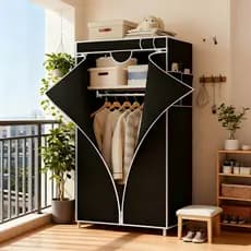 Guarda Roupa Portátil Grande Capacidade Armário Dobrável Organizador De Roupas Roupeiro Com Zíper Antiderrapante Poeira