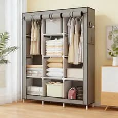 Guarda-Roupa Portátil Grande de Tecido Organizador Reforçado C/ Prateleiras e Cabides Armário Dobrável Modular para Roup