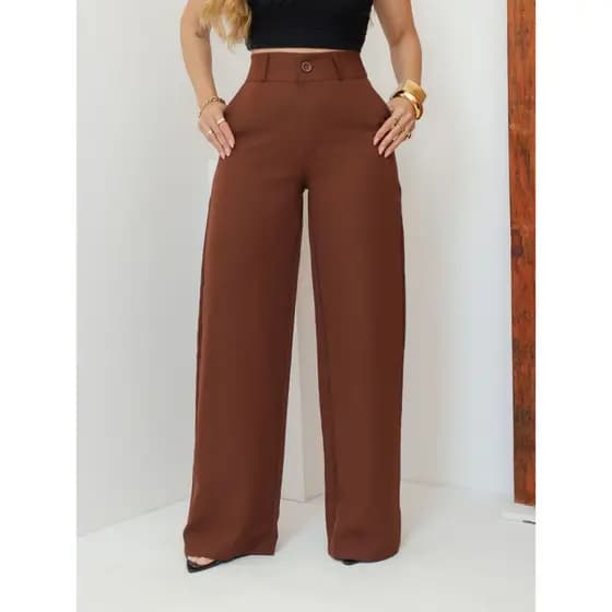 Calça Feminina Reta de Alta Qualidade – Modelo Elegante, Versátil e com Acabamento Refinado