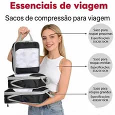 Bolsas De Compressão Para Organizadores De Embalagens 3peças Essenciais para casa e viagens