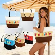 Bolsa de Praia Grande  Amo o Verão Resistente Ideal para Viagens Praia ou Piscina