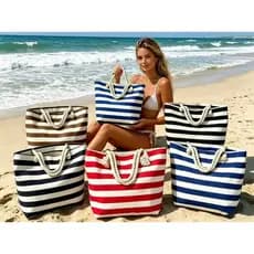 Bolsa de Praia Feminina Grande Alça de Corda Resistente Elegante para Viagem e Praia