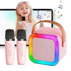 Máquina De Alto-Falante De Karaokê K12 Com 1-2 Microfones Sem Fio Portátil Bluetooth HiFi Para Cantar Em Casa