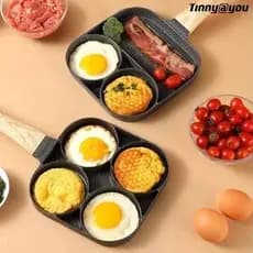 Frigideira Antiaderente 3/4 Furos Divisórias Fritar Ovo Lanche Hambúrguer Panelas Multiuso NOVEVE