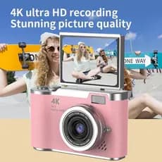 Câmera De Fotografia Digital 4K CCD 8X Zoom 4K 4800W Pixels AF Autofoco Vlog Gravador De Vídeo 180 ° Câmeras Portáteis